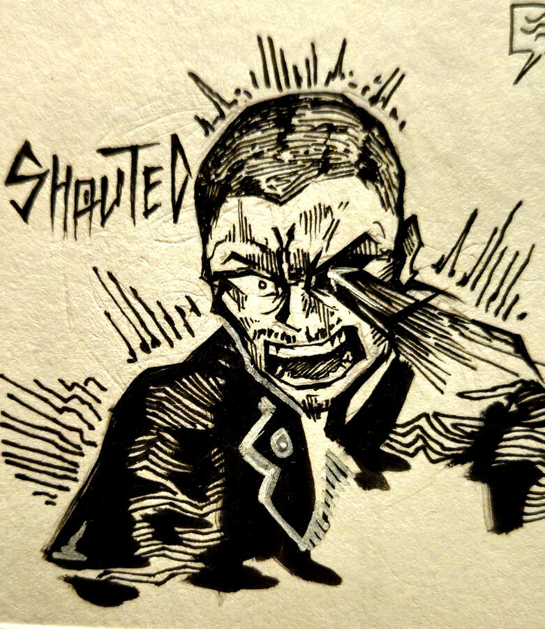 "And he shouted" [Shoulder-Up Character Piece]