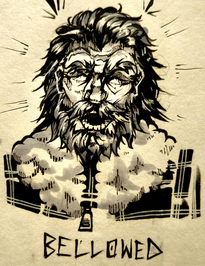 "And he bellowed" [Shoulder-Up Piece]